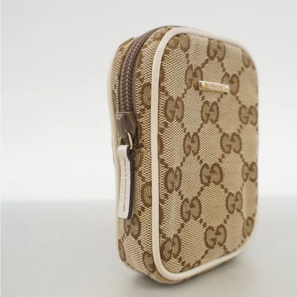 AUTH Gucci Super Mini pouch cigarette case beige tan supreme monogram canvas bag - Picture 1 of 6